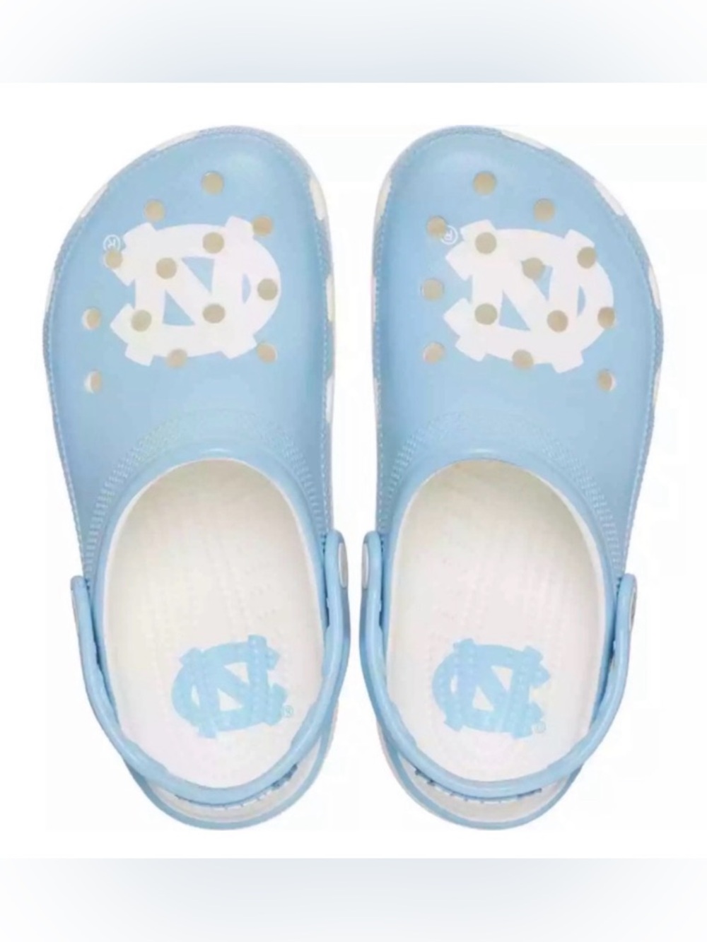 NEW [CROCS] UNC University of North Carolina Classic Crocs Unisex Sz W10/M8 - Picture 2 of 8
